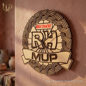 Poklon za policajce - Personalizirani drveni sat MUP RH 13 MUP poklon