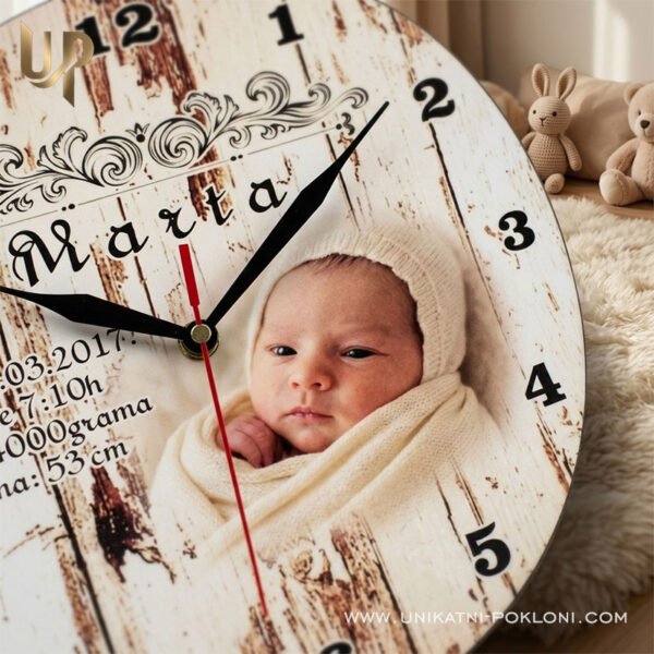 Personalizirani pokloni za bebe - Sat Vintage - Unikatni pokloni Personalizirani pokloni za babinje