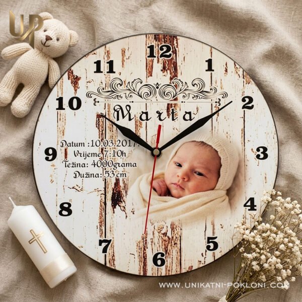 Personalizirani pokloni za bebe - Sat Vintage - Unikatni pokloni Personalizirani pokloni za babyshower
