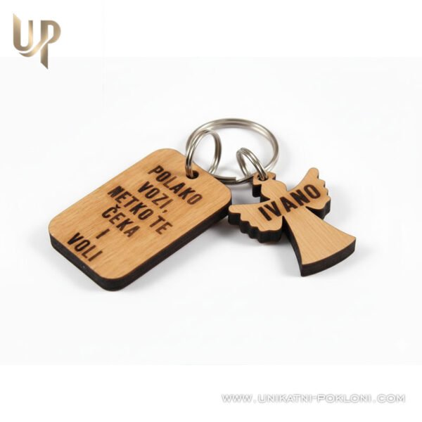 Personalizirani privjesak za ključeve - Anđeoski privjesak