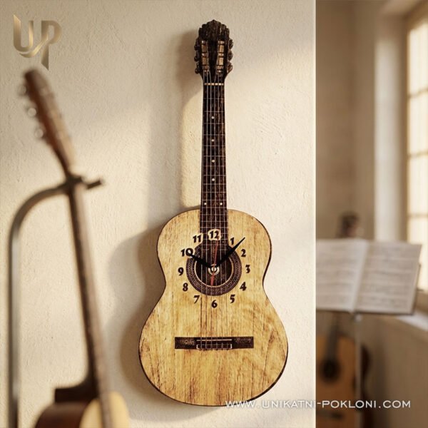Poklon za gitaristu - personalizirani sat Akustična gitara - Unikatni pokloni Poklon za ljubitelje gitare - personalizirani pokloni za glazbenike