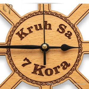 Personalizirani drveni sat Kormilo - Pokloni za mornare - Unikatni Pokloni Zidni sat u obliku kormila