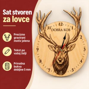 Personalizirani drveni sat - Što pokloniti lovcu? - Unikatni pokloni Personalizirani drveni sat - Što pokloniti lovcu? - Slika 8