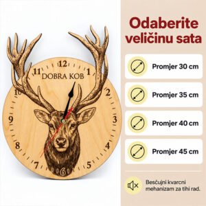 Personalizirani drveni sat - Što pokloniti lovcu? - Unikatni pokloni Personalizirani drveni sat - Što pokloniti lovcu? - Slika 7