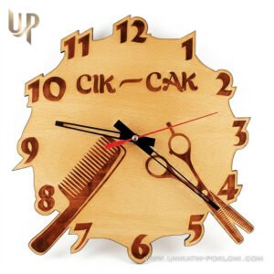 Satovi za frizerske salone - Personalizirani drveni sat cik-cak