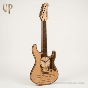 Poklon za gitariste - Drveni sat "Električna gitara"