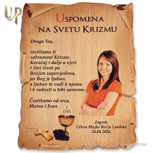 poklon-za-krizmu Uspomena na svetu krizmu - Poklon za krizmu - personalizirani poklon
