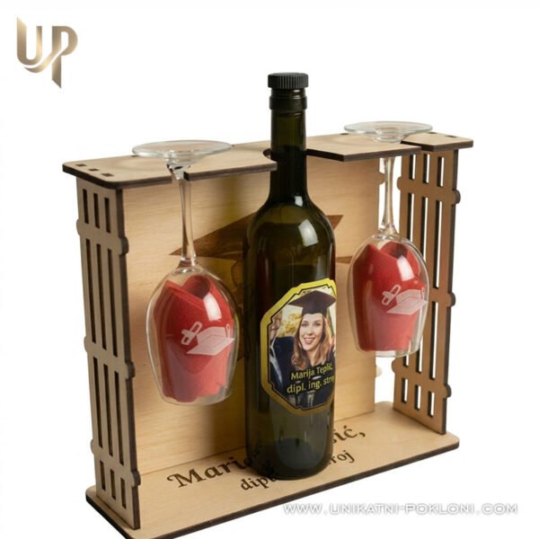 set-za-vino Personalizirani drveni set za vino - Diplomac - personalizirani poklon