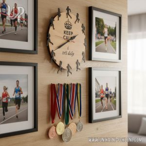Personalizirani drveni sat "Keep calm i trči dalje" 18 trčanje pokloni