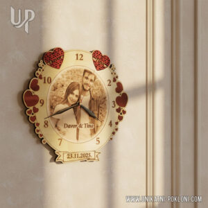 Personalizirani drveni sat - Sat Finally 14 zidni sat poklon za njega