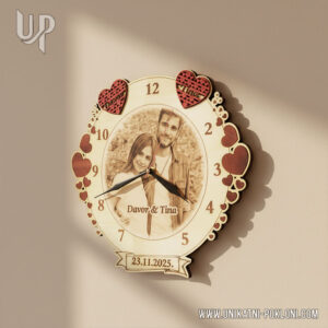 Personalizirani drveni sat - Sat Finally 16 zidni sat sa fotografijom