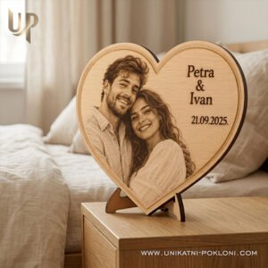 Poklon za godišnjicu veze - Portret u obliku srca - Unikatni pokloni Poklon za godišnjicu - personalizirani pokloni za godišnjice