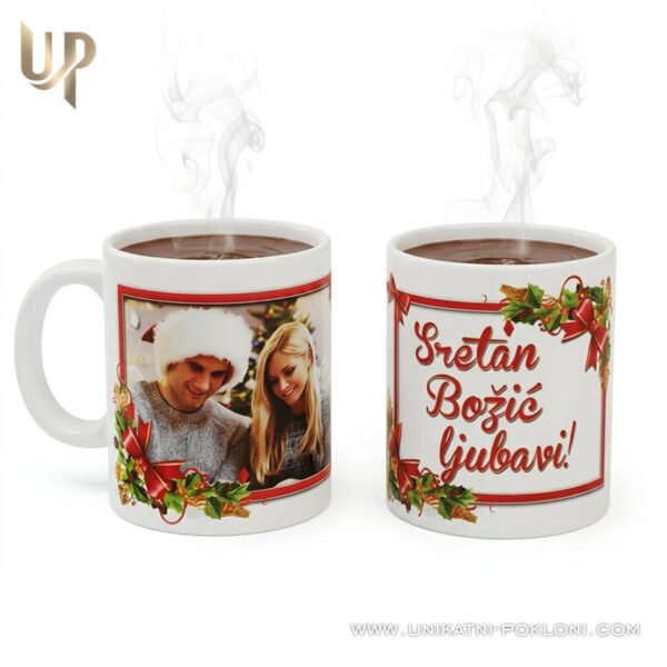 bozicna-salica Personalizirana keramička šalica - Božićna šalica sa Vašom fotografijom i posvetom - personalizirani poklon