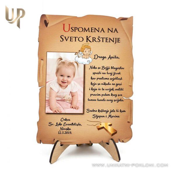najbolji-poklon-za-krstenje Portret u boji na drvu - Poklon za Krštenje - Uspomena na krštenje - personalizirani poklon