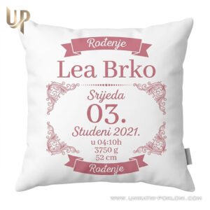 Poklon za babinje - Personalizirani jastuk sa slikom bebe i posvetom po želji