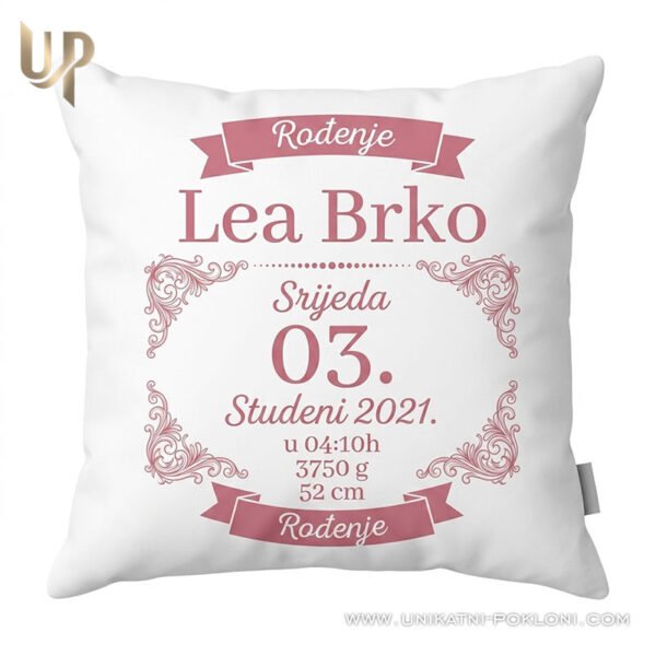Poklon za babinje - Personalizirani jastuk sa slikom bebe i posvetom po želji - personalizirani poklon