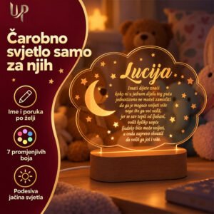 Personalizirana LED lampa - Noćno svjetlo za dječju sobu - Unikatni pokloni Personalizirana LED lampa - Noćno svjetlo za dječju sobu - Slika 10
