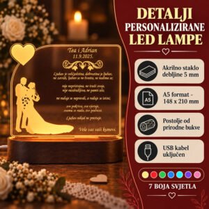 Personalizirana LED lampa "Love" - Unikatni pokloni Personalizirana LED lampa "Love" - Slika 3