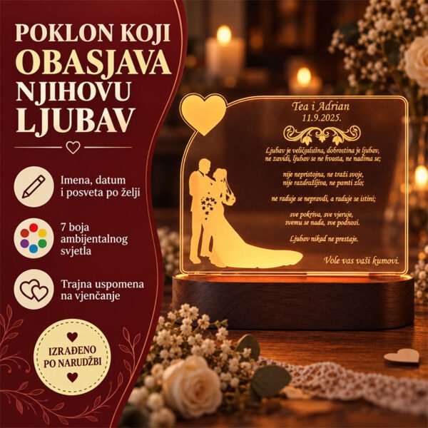 Personalizirana LED lampa "Love" - Unikatni pokloni Personalizirana LED lampa "Love" - personalizirani poklon