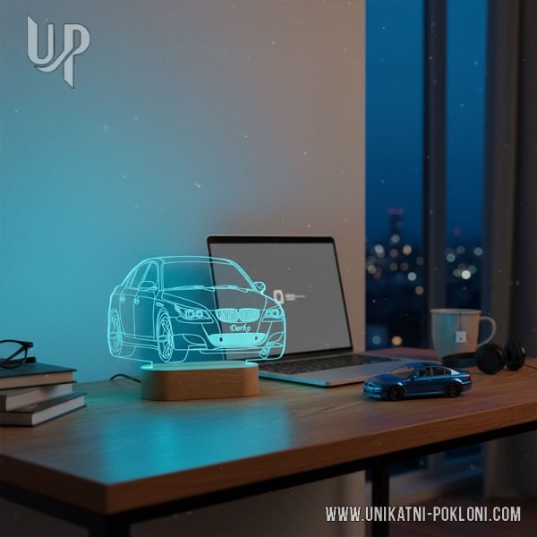 Personalizirana LED lampa - USB NOĆNE LAMPE 12 poklon za ljubitelja auta