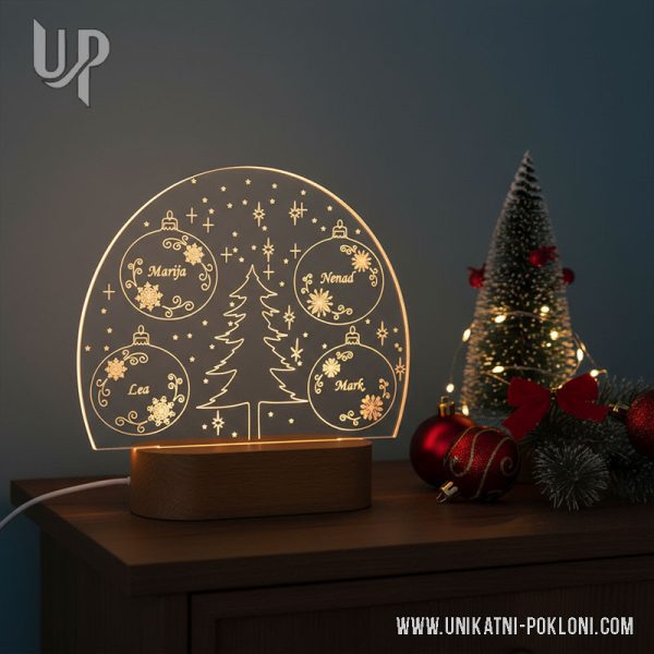 Personalizirana LED lampa - Božićna ambijentalna lampa - Obiteljski božićni poklon 5 Originalna Božićna lampa
