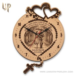 Personalizirani drveni sat - Krunica - Unikatni pokloni Personalizirani drveni sat