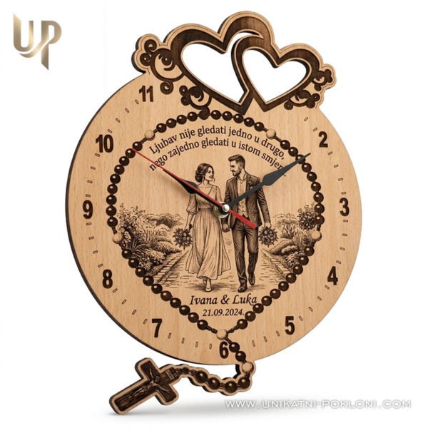 Poklon za useljenje - personalizirani sat s krunicom Poklon za useljenje - personalizirani sat s krunicom