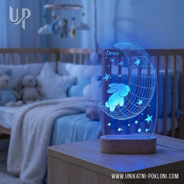 Pokloni za bebe - Zeko spava na mjesecu - Ambijentalna LED lampa 5 Originalni darovi za bebe
