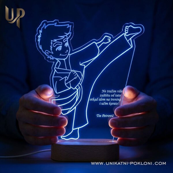 Poklon za malog karatista - Personalizirana LED noćna lampa - Unikatni pokloni Što pokloniti karatisti