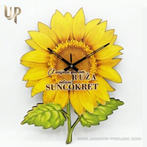 Personalizirani drveni sat Suncokret