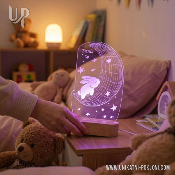 Pokloni za bebe - Zeko spava na mjesecu - Ambijentalna LED lampa 2 što pokloniti bebi