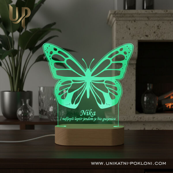 Personalizirana LED lampa - Leptir 3 dekoracija dječje sobe