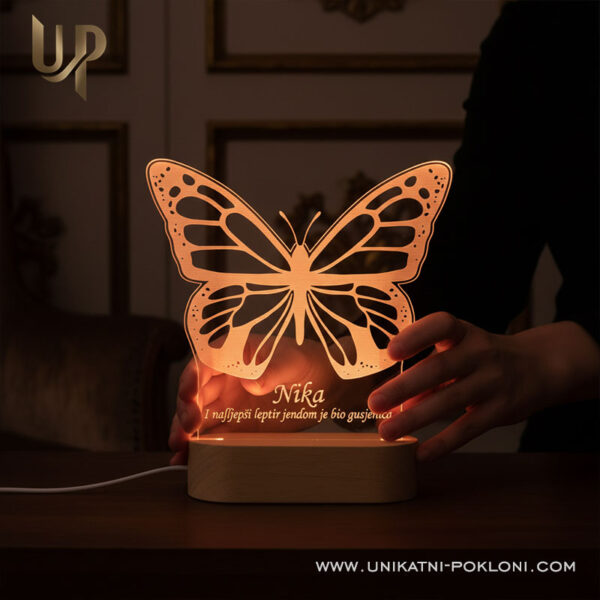 Personalizirana LED lampa - Leptir 8 lampa u obliku leptira