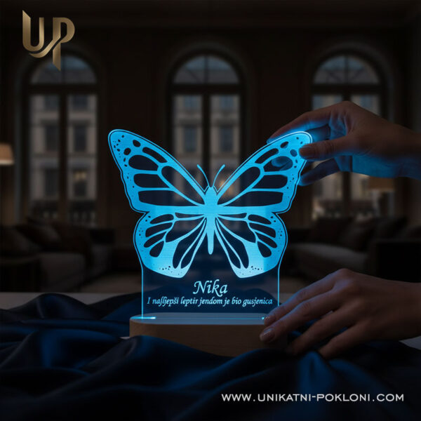 Personalizirana LED lampa - Leptir 2 poklon za dječake