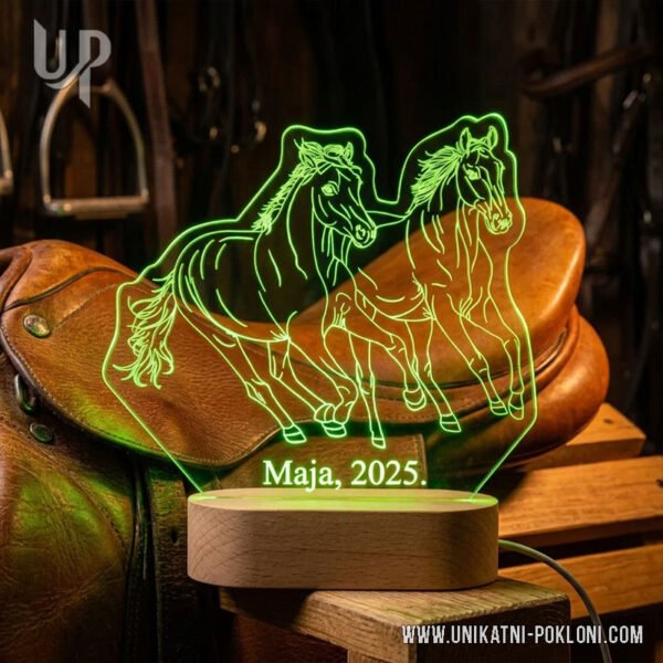 Poklon za Ljubitelje Konja - Personalizirana LED lampa 1 poklon za ljubitelja konja