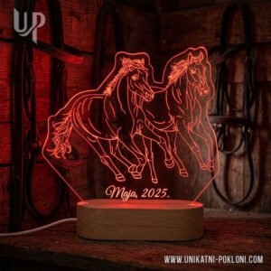 Poklon za Ljubitelje Konja - Personalizirana LED lampa 14 poklon za ljubitelje konja
