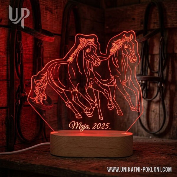 Poklon za Ljubitelje Konja - Personalizirana LED lampa 5 poklon za ljubitelje konja
