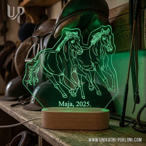 Poklon za Ljubitelje Konja - Personalizirana LED lampa 2 što pokloniti jahaču konja