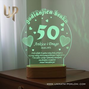 Personalizirana LED lampa - Poklon za 50. godišnjicu braka 17 50. godišnjica poklon