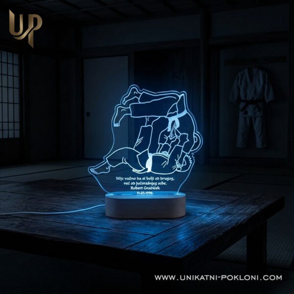 JUDO - ambijentalna LED lampa - Unikatni Pokloni Judo pokloni - personalizirani pokloni