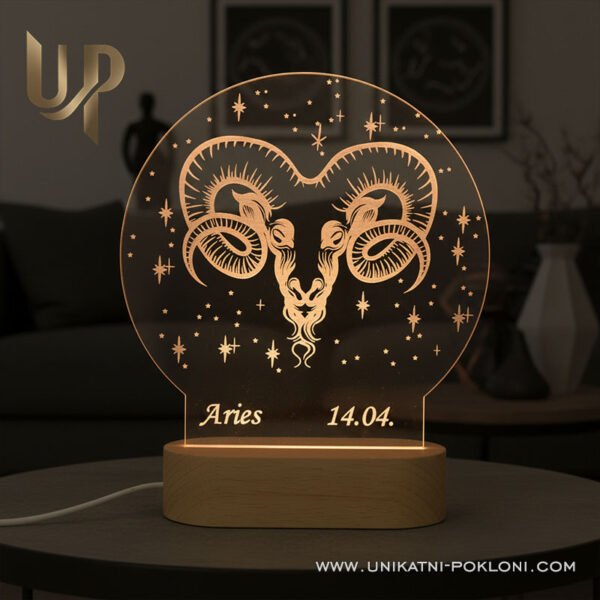 Poklon za ovna - Personalizirana LED lampa Ovan - Horoskop 3 Originalni poklon za ovna