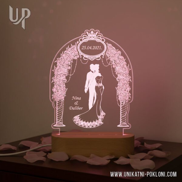Pokloni za mladence ideje koje tražite - Personalizirana LED lampa 2 Poklon za mladence na vjenčanju
