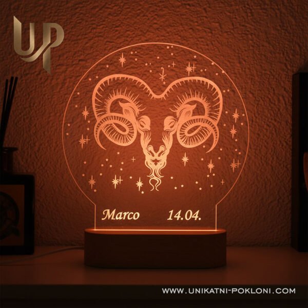 Poklon za ovna - Personalizirana LED lampa Ovan - Horoskop 7 Poklon za ovna u horoskopu