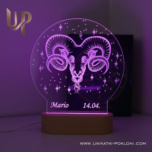 Poklon za ovna - Personalizirana LED lampa Ovan - Horoskop 5 Pokloni za ovna u horoskopu