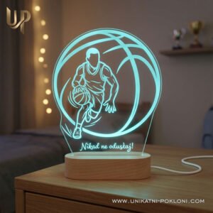 Poklon za ljubitelje košarke - Personalizirana LED lampa Košarka - Unikatni pokloni Što kupiti košarkašu