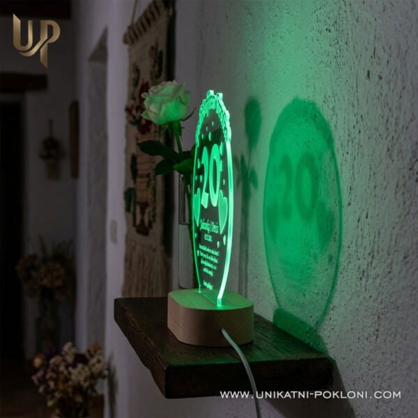 Personalizirana LED lampa - Poklon za 20. godišnjicu braka ili veze - Unikatni pokloni Što kupiti za 20 godišnjicu braka