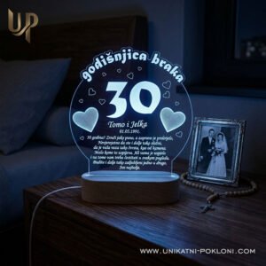 Poklon za 30. godišnjicu braka - Personalizirana LED lampa - Unikatni pokloni Što pokloniti za 30. godišnjicu