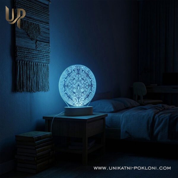 Astečki kalendar - noćna LED lampa - Unikatni Pokloni astečki bog kalendar