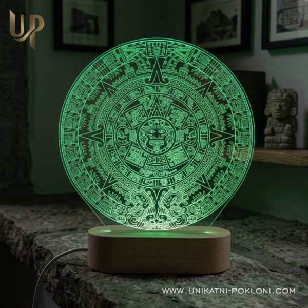Astečki kalendar - noćna LED lampa - Unikatni Pokloni astečki horoskop