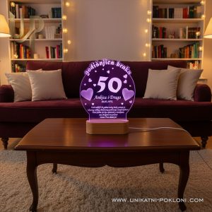 Personalizirana LED lampa - Poklon za 50. godišnjicu braka 20 dar za 50 godišnjicu braka